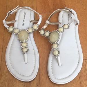 White Flat Sandals